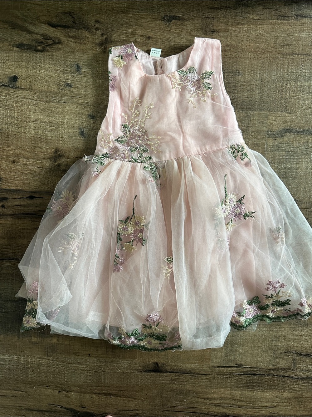 Pink Floral Tulle Party Dress